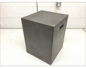 Mesa auxiliar de hormigón de estilo moderno con tapa de madera Muebles de jardín al aire libre para acampar - Product Image 6
