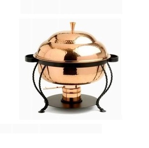 Solid Brass Chafing Dish Superior Quality <b>Buffet</b> Food <b>Warmer</b> Chafing Dish With Wrought Iron Stand - Product Image 4