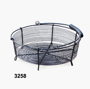 Wrought Iron Fruit Basket, <b>Kitchen</b> <b>Utensil</b> Basket, Countertop Basket, Farmhouse Basket, <b>Storage</b> Basket, Multi-Purpose Basket - Product Image 1