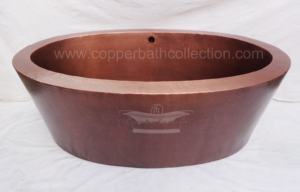 Bañera de hierro de pie martillada de doble pared de cobre antiguo, diseño ovalado elegante para adultos hecho a mano con atractivo de remojo - Product Image 3