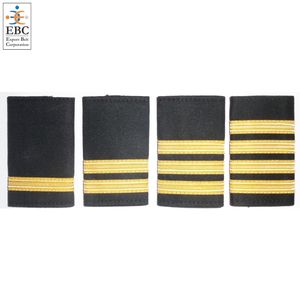 Epaulettes de Piloto OEM al por Mayor, Negras con Barras Doradas y Plateadas, 5 Tipos, 1-4 Barras, Hechas a Mano, Antialérgicas, Ecológicas, Unisex - Product Image 5