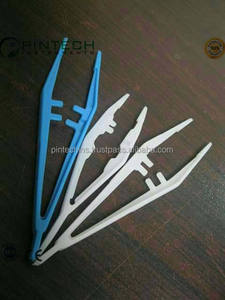 Pinzas desechables pequeñas de plástico azul, fórceps médicos de primeros auxilios, base de instrumentos quirúrgicos - Product Image 2