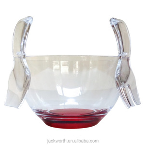 Saladier en plastique acrylique écologique avec un ensemble de 3 ustensiles de service - Product Image 4