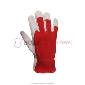 Guantes de Trabajo ISONZ Leather Zone Blancos de Piel de Cabra Suave, Anti-Impacto, 2 Mil de Grosor, Resistentes al Calor, con Refuerzo de Spandex en 4 Direcciones en el Dorso - Product Image 4