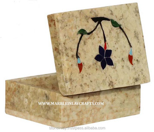 Produit Durable haut de gamme de stéatite naturelle avec boîte d'incrustation de nacre avec boîte-cadeau de forme rectangulaire de conception de fleur - Product Image 1