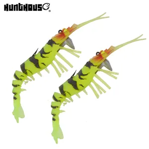 Hunthouse gros crevettes doux leurre Lumineux yeux De Pêche Leurres