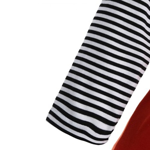 Camiseta de algodón 100% de diseño personalizado para mujer, camiseta de talla grande con botones de lentejuelas y mangas completas, bordado informal con estampado de lazo, moda al por mayor - Product Image 3