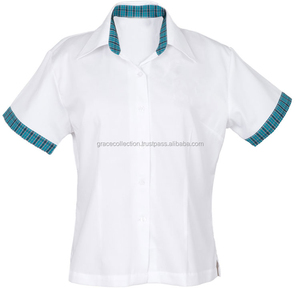 เสื้อเชิ้ตสีขาวแขนสั้นสำหรับนักเรียนหญิงมัธยมต้น ชุดนักเรียน - Product Image 2