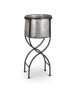 Soporte para maceta de flores con recubrimiento en polvo galvanizado y en polvo para exteriores e interiores, decoración rústica moderna para el hogar - Product Image 1