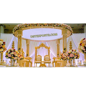 Tradicional Triple Pilar Mandap Boda India Mandap Fabricante Última Boda Mandap en venta Tradicional Mandap Set EE. UU. - Product Image 1