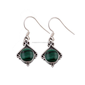 Natural purple Malachite Drop <b>Earrings</b> 925 Sterling Silver AAA Grade Luxury Women Certified Gemstone Engagement Party Gift - Product Image 2