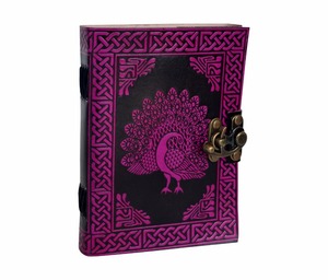 JOURNAL en cuir fait à la main, paon de vie, carnet de notes, papier sans acide, 120 pages, nouveau livre d'écriture, Journal en cuir personnalisé - Product Image 2