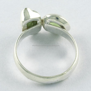 Prehnite & Apatite Stone_925 Bague en argent sterling, bijoux en argent abstrait, bague en argent de fabricant indien - Product Image 3