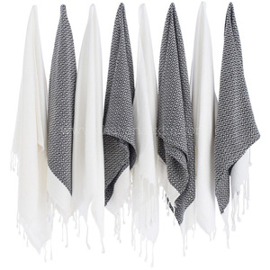 ผ้าขนหนูเช็ดหน้าลายทางทำจากผ้าฝ้าย100% แห้งเร็วแบบอัดโลโก้ตามสั่งแบบตุรกี - Product Image 3