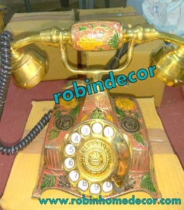 VINTAGE latón pulido francés estilo victoriano, teléfono rotatorio colección Decoración - Product Image 4