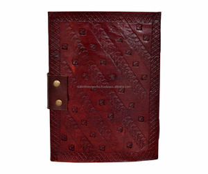 คุณภาพสูง100% หนังแท้ลายพระเยซูคริสต์กางเขนทำด้วยมือสมุดบันทึกประจำวันแบบสั่งทำสมุดโน้ตส่วนตัวพร้อมโลหะล็อค C - Product Image 4