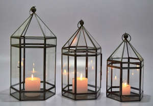 โคมไฟเหล็กและกระจกใสสำหรับตกแต่งคริสต์มาสทำด้วยมือสำหรับตกแต่งบ้าน - Product Image 6