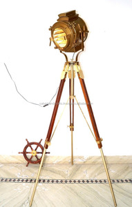 Nautique Antique Nautique Hollywood Marine Projecteur Décor Lampadaire Trépied Stand Lampe - Product Image 3