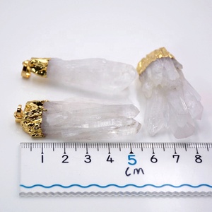 Natural <strong>Quartz</strong> Ice Cluster White Crystal Pendant Druzy <strong>Clear</strong> Raw Rough Stone Point Plated Unisex Jewellery <strong>Necklace</strong> - Product Image 6