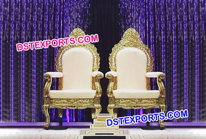 Canapé de mariage exquis neuf, canapé en bois sculpté pour mariage indien, canapé d'amour en métal doré pour mariage asiatique, décoration d'événement au Royaume-Uni - Product Image 5
