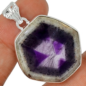 Wholesale 925 Sterling Silver Natural Purple <b>Amethyst</b> Gemstone <b>Pendant</b> New Trending Cute Style OEM ODM Available - Product Image 1