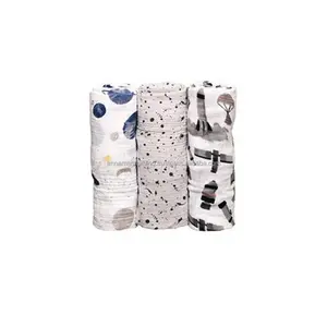 Organic Muslin Baby Swaddle <b>Blanket</b> | Soft Cotton Newborn Receiving <b>Wrap</b> Breathable Gauze Nursery Bedding Premium Quality Fabric - Product Image 1