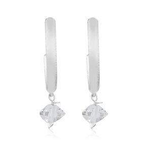 Pendientes de diseñador de Plata de Ley 925, piedras preciosas de cristal en bruto, forma elegante Vintage a la moda para bodas, fiestas, regalo elegante - Product Image 1
