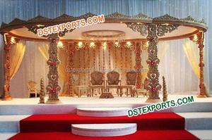 Royal Indian Hand Carved Wooden Mandap Hand Carved Wooden Mandap <b>Set</b> Wooden Mandaps Manufacturer - Product Image 6