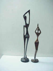 Paire de figurines en métal imitation antique pour la technique de coulée de décoration de spa de bureau d'hôtel à la maison - Product Image 6