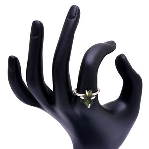 Bague en pierres précieuses brutes Bijoux en argent moldavite brut en argent sterling 925 naturel Qualité et satisfaction du client PAR CASA DE PLATA. - Product Image 3