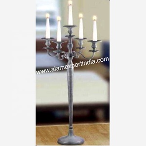 Best Selling Modern Silver Metal Handmade Crystal Wedding <b>Candelabra</b> Centerpiece Customized Sizes New Design Decorative Party - Product Image 1