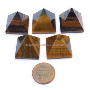 Oeil de tigre artisanal pierre précieuse pyramide cristal agate pierre semi-précieuse artisanat conception unique par artisan - Product Image 1