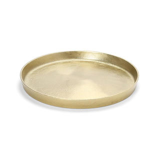 Aluminium Metal Gold Plated <b>Round</b> <b>Tray</b> - Product Image 1