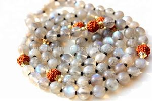 Chapelet tendance 2023 perles Labradorite noué Mala collier bijoux Yoga indien spirituel Mala perles 108 - Product Image 3