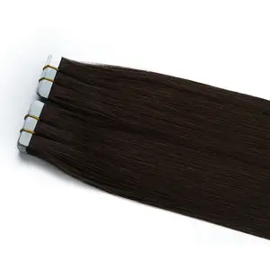 Tape Hair Extensions Unprocessed #2 Dark Brown Seamless Skin Weft Real Human Hair Extension