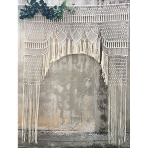 White Macrame <b>Curtain</b> Decorative Large Macrame Wall Hanging Wedding Backdrop - Product Image 2