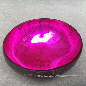 Tazón de coco lacado rosa, cuenco brillante de fábrica de Vietnam, venta - Product Image 2