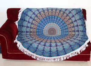 Tapiz redondo de Mandala hecho a mano indio, manta de cama, tapiz étnico Hippie, esterilla de Yoga - Product Image 3