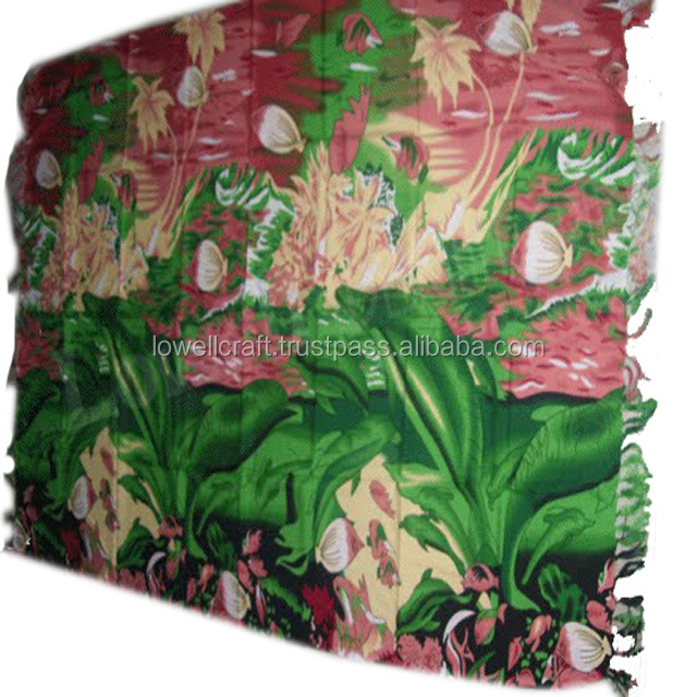 Пляжное саронг из полихлопка с морским принтом