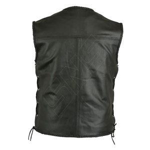 เสื้อกั๊กหนังสำหรับนักขี่จักรยานสำหรับผู้ชาย, สินค้ามาใหม่คุณภาพสูงกันลมหนังวัวแท้ขนาดพลัสไซส์กระดุมปิดสำหรับแข่งฤดูใบไม้ผลิ - Product Image 2