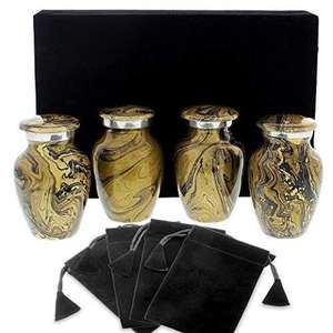 Dignity Red Fire Diseño múltiple Recuerdo Mascotas Set 4 Caja de terciopelo Urnas de cremación Cenizas funerarias Metal Latón/Aluminio Memorial - Product Image 4