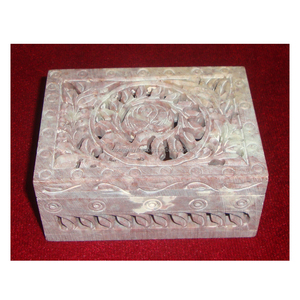 Beautiful <b>Rectangular</b> Soapstone Jewelry Box - Product Image 1