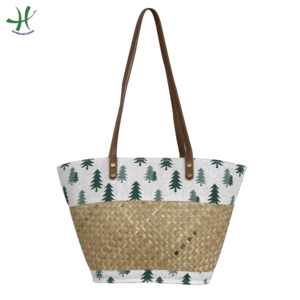 New Design Women's <b>Tote</b> <b>Bag</b> Wholesale Water Hyacinth Handbag <b>Beach</b> Straw <b>Bag</b> Seagrass <b>Bag</b> - Product Image 5