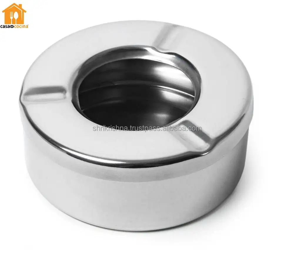 Sale from Indian Vendor Customized Logo Stainless Steel Tabletop Cigarette Cigar Ashtray Ash Tray