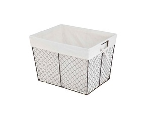 Cestas de alambre de almacenamiento para el hogar Liner Cesta de lavandería de alambre de hierro y metal con sistema colgante de montaje en pared - Product Image 1