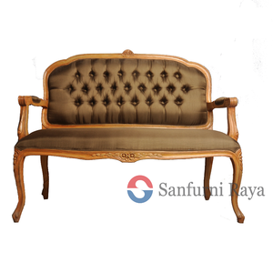 Sofá Chesterfield de Dos Plazas de Estilo Indonesio Antiguo, Ecológico, de Madera Maciza, Convertible, Reproducción de Estilo Francés - Product Image 5