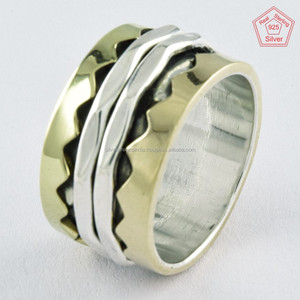 Anillo giratorio Zig-Zag de Plata de Ley 925 hecho a mano, joyería fina exportada desde la India - Product Image 3
