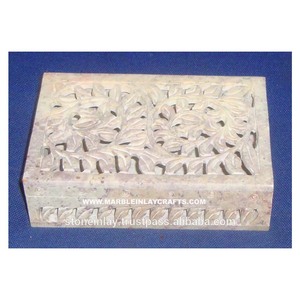 ตกแต่ง Soapstone แกะสลักกล่องเครื่องประดับ - Product Image 1