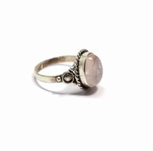 Anillo de cuarzo rosa Natural hecho a mano, joyería de plata de ley 925 auténtica, joyería de piedras preciosas de plata al por mayor - Product Image 2