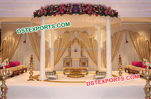 Fabricant de mandaps de mariage de dernière génération, nouveaux modèles de mandaps en fibre sculptée, mandaps de mariage indiens à vendre en Floride du Sud - Product Image 6